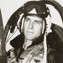 Tom Hudner in his Corsair cockpit